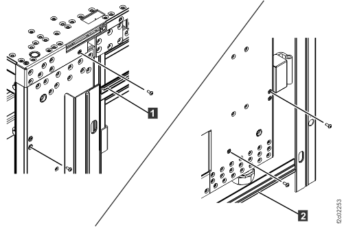 Trim piece detail, right side of rack