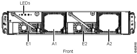 I/O enclosure (2U) locations (front) (model 983)