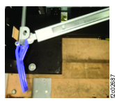 Management enclosure rail, blue handle in open position